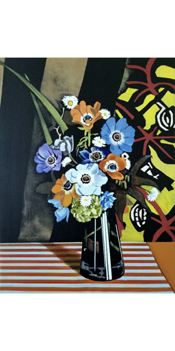 Still life, anemones, photorealism, contemporary art, photorealist, painting, contemporary art, Nicholaas Chiao, artist, art