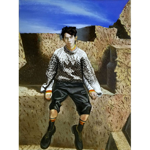 portrait, young man portrait, photorealism, contemporary art, photorealist, painting, contemporary art, Nicholaas Chiao, artist, art